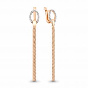 Серьги из золочёного серебра AQUAMARINE с фианитом А49180А-п фото