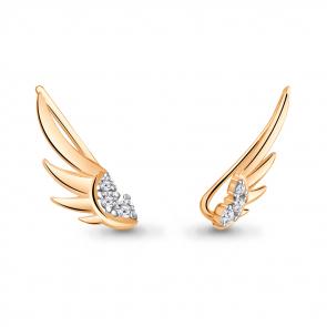 Серьги из золочёного серебра AQUAMARINE с фианитом А49205А-п фото