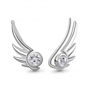 Серебряные серьги AQUAMARINE с фианитом А49206А фото