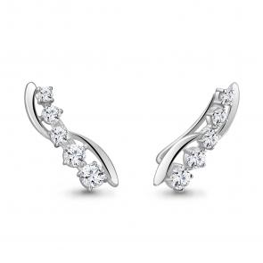 Серебряные серьги AQUAMARINE с фианитом А49333А фото