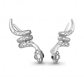 Серебряные серьги AQUAMARINE с ювелирным кристаллом А49402Ч фото