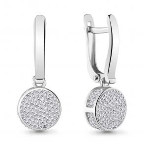 Серебряные серьги AQUAMARINE с ювелирным кристаллом А49513 фото