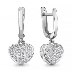 Серебряные серьги AQUAMARINE с ювелирным кристаллом А49519 фото