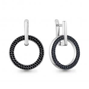 Серебряные серьги AQUAMARINE с ювелирным кристаллом А49522Ч фото