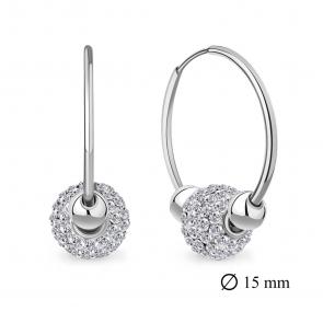 Серебряные серьги-трансформеры AQUAMARINE с ювелирным кристаллом А49566 фото