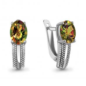 Серебряные серьги AQUAMARINE с султанитом А4962119 фото