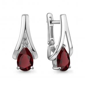 Серебряные серьги AQUAMARINE с гранатом А4962203 фото