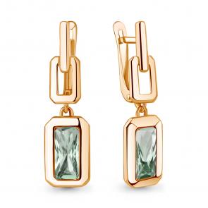 Серьги из золочёного серебра AQUAMARINE с празиолитом А4963715-п фото