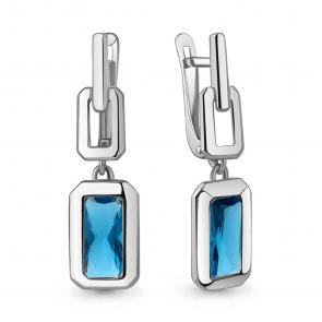 Серебряные серьги AQUAMARINE с Лондон топазом А4963793 фото