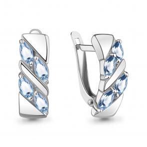 Серебряные серьги AQUAMARINE с топазом А4968905 фото