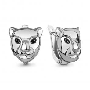 Серебряные серьги AQUAMARINE с ювелирным кристаллом А49774Ч фото