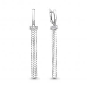 Серебряные серьги AQUAMARINE с фианитом А49946А фото