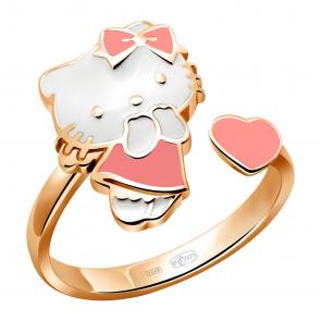 Кольцо из золочёного серебра AQUAMARINE с эмалью А54632-п фото