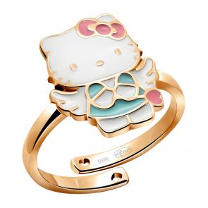 Кольцо из золочёного серебра AQUAMARINE с эмалью А54640-п фото