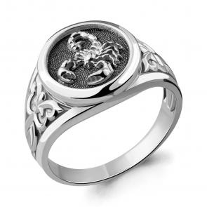 Серебряное кольцо Знак зодиака Скорпион AQUAMARINE А54678 фото