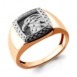 Кольцо из золочёного серебра AQUAMARINE А54682-пк фото