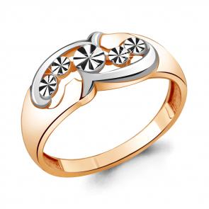 Кольцо из золочёного серебра AQUAMARINE А54758-пк фото