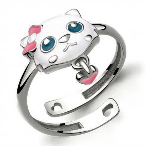 Серебряное кольцо AQUAMARINE с эмалью А57052 фото