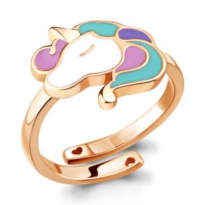 Кольцо из золочёного серебра AQUAMARINE с эмалью А57060-п фото