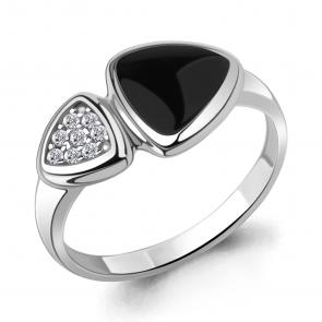 Серебряное кольцо AQUAMARINE с фианитом и эмалью А600011А фото