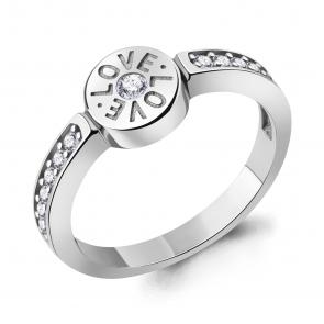 Серебряное кольцо AQUAMARINE с фианитом А600051А фото