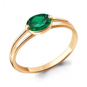 Кольцо из золочёного серебра AQUAMARINE с гидротермальным изумрудом А600062П-п фото