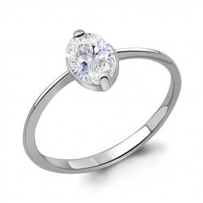 Серебряное кольцо AQUAMARINE с фианитом А600064 фото