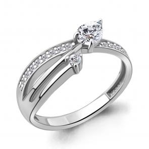 Серебряное кольцо AQUAMARINE с фианитом А600120А фото