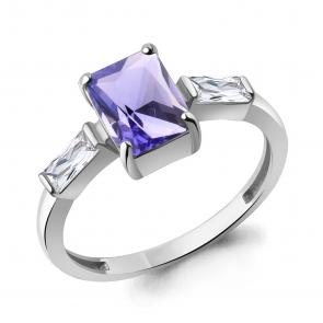 Серебряное кольцо AQUAMARINE с фианитом и танзанитом А600296603 фото