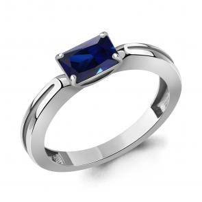 Серебряное кольцо AQUAMARINE с гидротермальным сапфиром А600356Н фото
