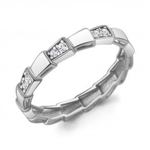 Серебряное кольцо Символ года Змея AQUAMARINE с фианитом А600464А фото