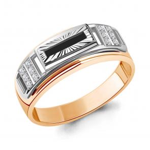 Кольцо из золочёного серебра AQUAMARINE с фианитом А61007Ч-пк фото