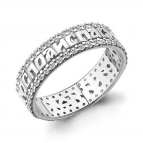 Серебряное кольцо AQUAMARINE с фианитом А61566А фото