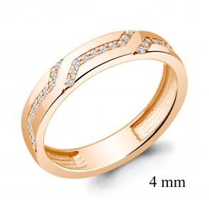 Кольцо из золочёного серебра AQUAMARINE с фианитом А61685А-п фото