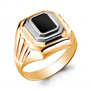 Кольцо из золочёного серебра AQUAMARINE с фианитом А62111Ч-пк фото