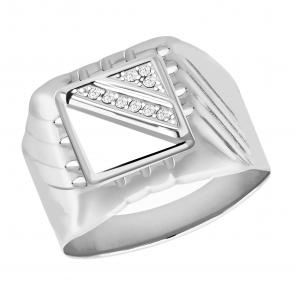 Серебряное кольцо AQUAMARINE с фианитом А62120А фото