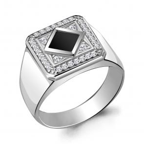 Серебряное кольцо AQUAMARINE с фианитом А62130Ч фото