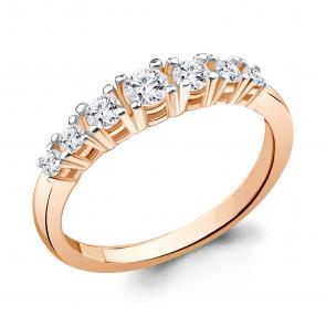 Кольцо из золочёного серебра AQUAMARINE с фианитом и Swarovski А62408А-п фото