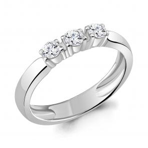 Серебряное кольцо AQUAMARINE с Swarovski А63225 фото