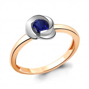 Кольцо из золочёного серебра AQUAMARINE с гидротермальным сапфиром А63892Н-пк фото