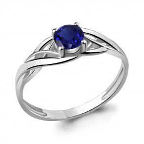 Серебряное кольцо AQUAMARINE с гидротермальным сапфиром А63893Н фото