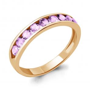 Кольцо из золочёного серебра AQUAMARINE с фианитом А63897В-п фото