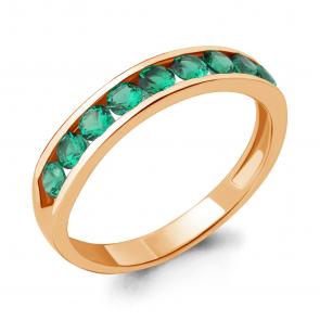 Кольцо из золочёного серебра AQUAMARINE с гидротермальным изумрудом А63897Г-п фото