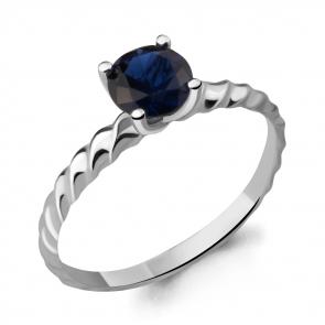 Серебряное кольцо AQUAMARINE с гидротермальным сапфиром А63999Н фото