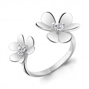 Серебряное кольцо AQUAMARINE с фианитом А64008А фото