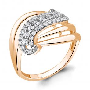 Кольцо из золочёного серебра AQUAMARINE с фианитом А64509А-п фото