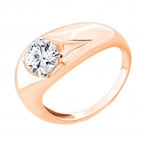 Кольцо из золочёного серебра AQUAMARINE с фианитом А64957-п фото