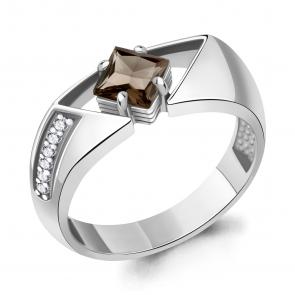 Серебряное кольцо AQUAMARINE с фианитом и кварцем А65001901А фото