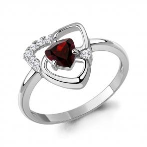 Серебряное кольцо AQUAMARINE с фианитом и гранатом А65002803А фото