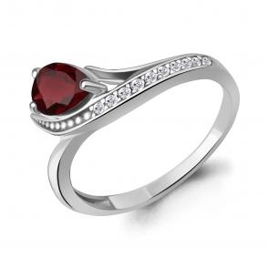 Серебряное кольцо AQUAMARINE с фианитом и гранатом А65003003А фото
